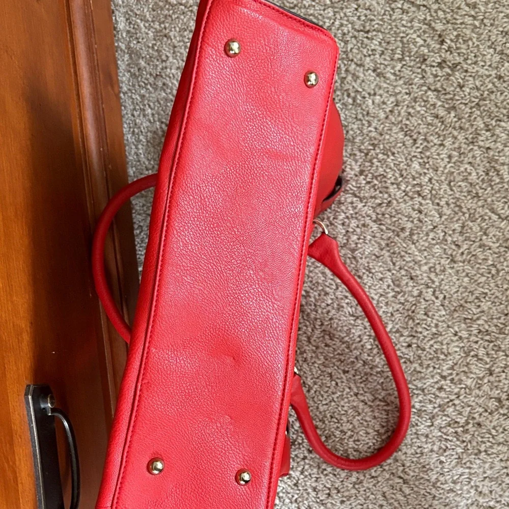 Michael Kors Red Satchel with Gold Accents - Hamilton bag
